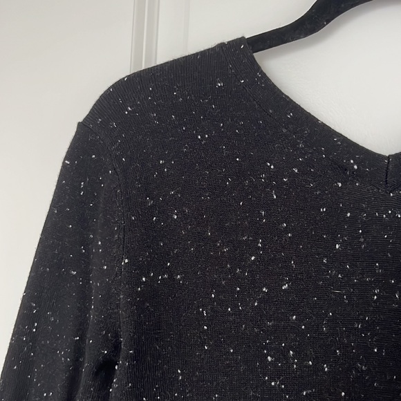 Loft Black knit long sleeve dress with white speckles - Picture 3 of 6